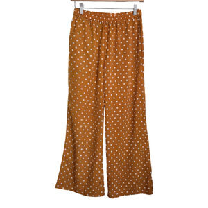 Code x Mode | High Waist Wide Leg Mustard Yellow Polka Dot Pants Pockets